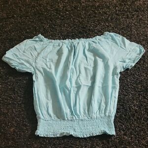 Light Blue Off-Shoulder Women's Top